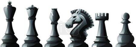 Téléchargez les illustrations : Pièces d'échecs belle illustration vectorielle - en licence libre de droit