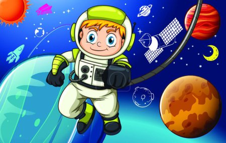 Illustration for Spaceman beautiful vector illustration - Royalty Free Image