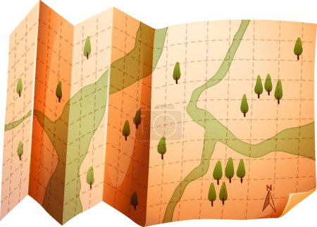 Ilustración de Mapa de papel hermoso vector ilustración - Imagen libre de derechos