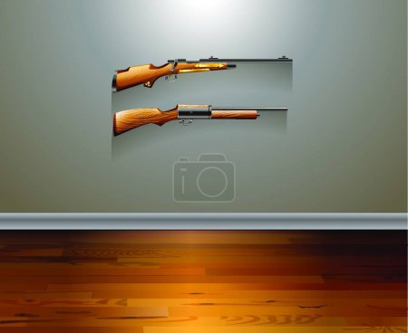 Téléchargez les illustrations : Fusils objets vectoriels illustration - en licence libre de droit