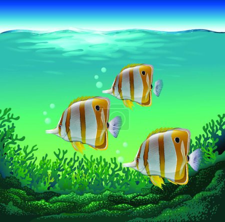 Téléchargez les illustrations : Poisson d'océan belle illustration vectorielle - en licence libre de droit