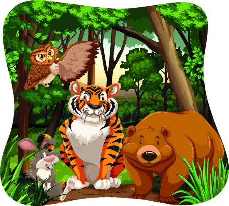 Illustration for Animals beautiful vector illustration - Royalty Free Image