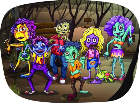 Ilustración de Zombies, ilustración vectorial colorido - Imagen libre de derechos