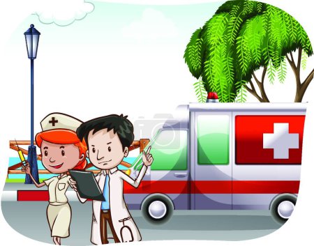 Ilustración de Ilustración de la Ambulancia - Imagen libre de derechos
