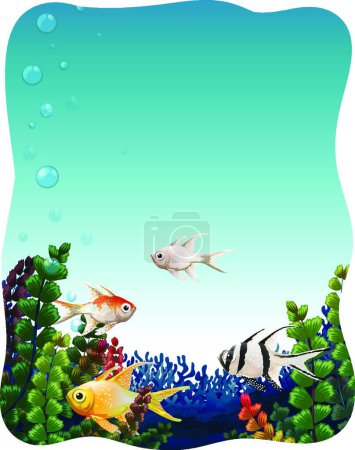 Ilustración de Peces bajo el agua hermosa ilustración vector - Imagen libre de derechos
