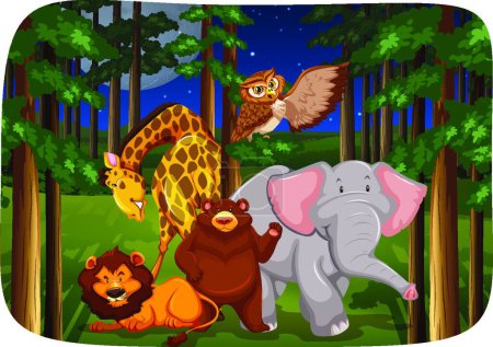 Illustration for Wild animals beautiful vector illustration - Royalty Free Image