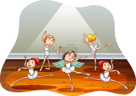 Téléchargez les illustrations : Ballet belle illustration vectorielle - en licence libre de droit