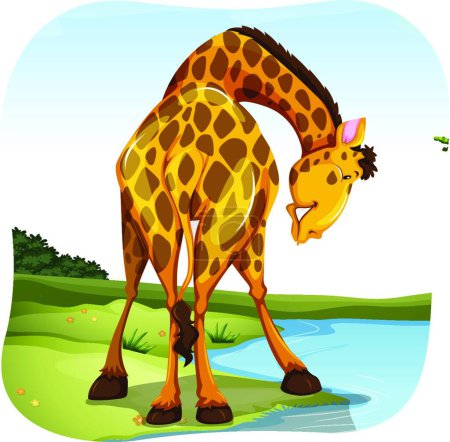 Téléchargez les illustrations : Girafe belle illustration vectorielle - en licence libre de droit
