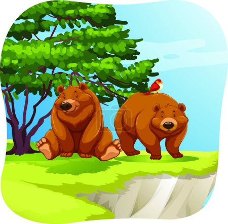 Illustration for Bears, colorful vector illustration - Royalty Free Image