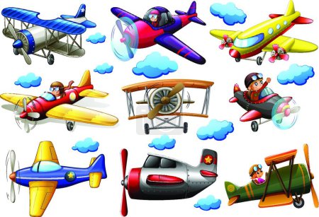 Illustration for Set of planes vector illustration - Royalty Free Image