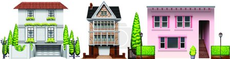 Illustration for Illustration of the Three building designs - Royalty Free Image