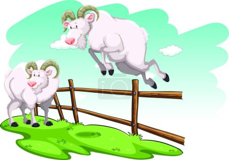 Illustration for Illustration of the Two goat - Royalty Free Image