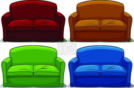 Illustration for Set of sofa, vector illustration - Royalty Free Image
