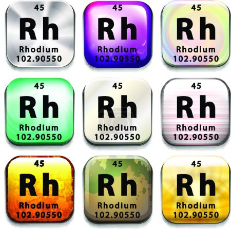 Illustration for "An icon showing the chemical Rhodium" - Royalty Free Image
