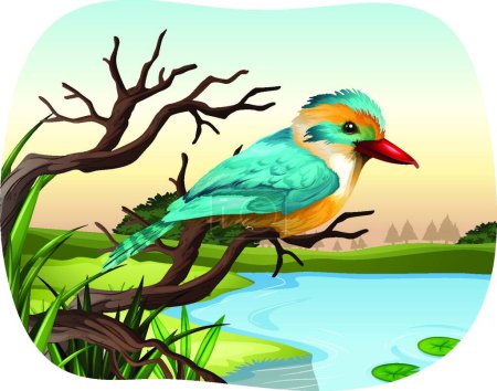 Illustration for Colorful bird  vector illustration - Royalty Free Image