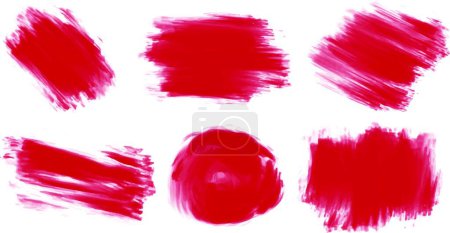Illustration for Red paint stokes set  vector illustration - Royalty Free Image