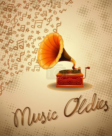 Illustration for Gramophone, colorful vector illustration - Royalty Free Image