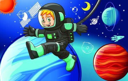 Téléchargez les illustrations : Illustration de l'astronaute - en licence libre de droit