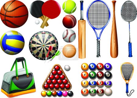 Illustration for "Sports equipment and balls" - Royalty Free Image