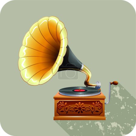 Illustration for Gramophone icon  vector illustration - Royalty Free Image