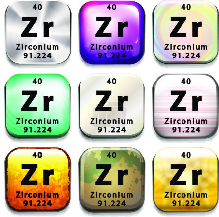 Illustration for A Zirconium element vector illustration - Royalty Free Image