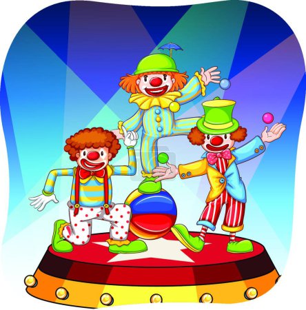 Illustration for Circus with clowns, vector illustration simple design - Royalty Free Image