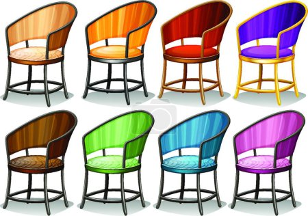 Illustration for Chairs set, vector illustration simple design - Royalty Free Image