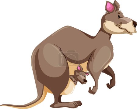 Illustration for Kangaroo on white, vector illustration simple design - Royalty Free Image