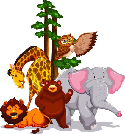 Ilustración de Animales divertidos, ilustración colorida - Imagen libre de derechos