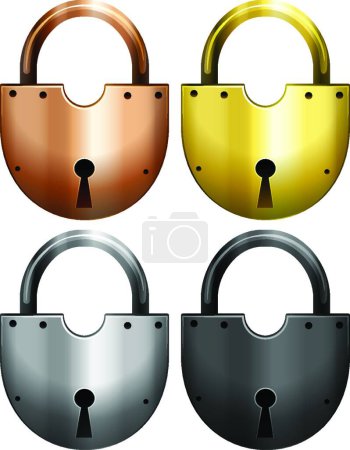 Illustration for Locks icons set    vector illustration - Royalty Free Image