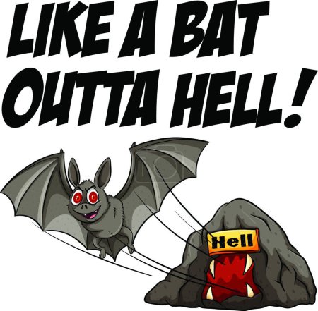 Illustration for Flying bat, vector illustration simple design - Royalty Free Image