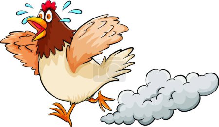 Illustration for Cartoon hen, vector illustration simple design - Royalty Free Image