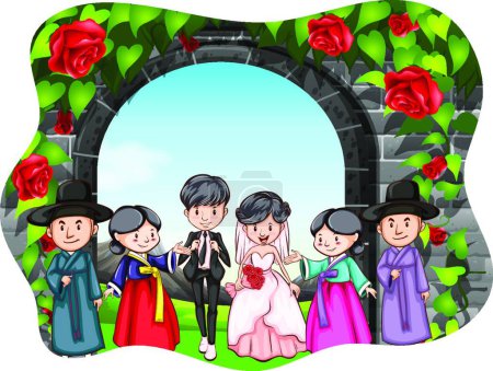 Illustration for Wedding ceremony, vector illustration simple design - Royalty Free Image