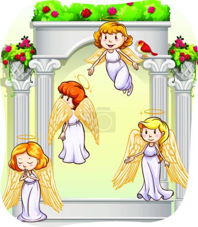 Illustration for Cartoon Angels, vector illustration simple design - Royalty Free Image
