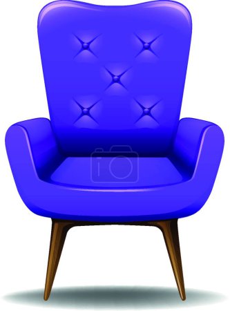 Illustration for Blue Armchair  vector illustration - Royalty Free Image