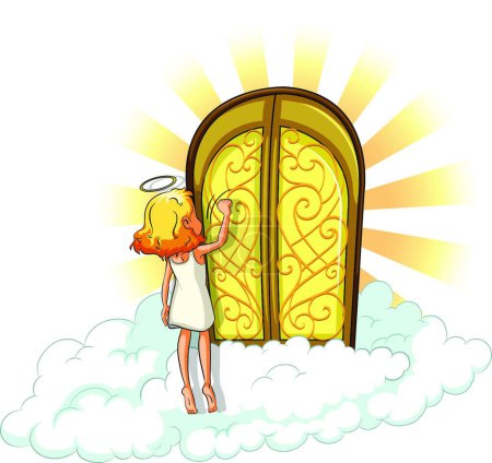 Illustration for Heaven with gir, vector illustration simple design - Royalty Free Image