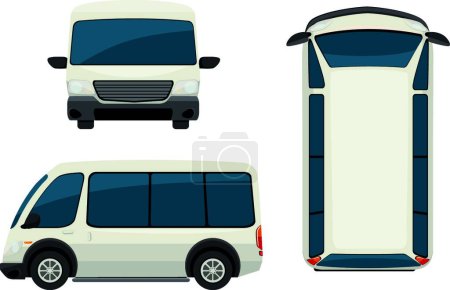 Illustration for Van set, vector illustration simple design - Royalty Free Image