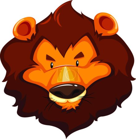 Ilustración de Lion Head, ilustración vectorial diseño simple - Imagen libre de derechos