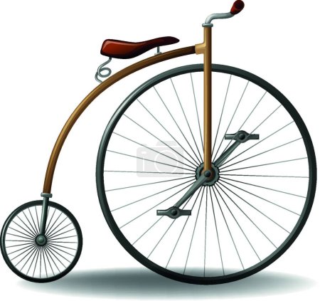 Téléchargez les illustrations : Vélo rétro, illustration vectorielle design simple - en licence libre de droit