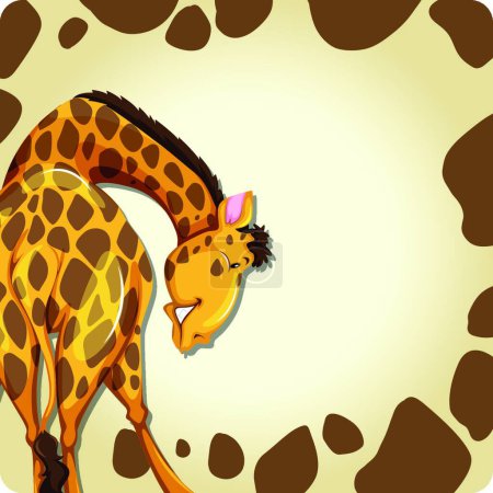 Ilustración de Marco con jirafa, ilustración vectorial diseño simple - Imagen libre de derechos