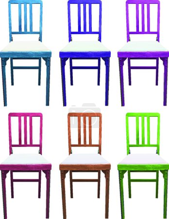 Ilustración de Conjunto de sillas, ilustración vectorial - Imagen libre de derechos