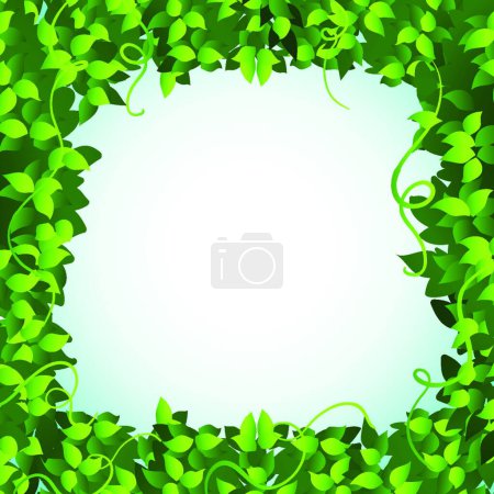 Illustration for Frame with leaves, vector illustration simple design - Royalty Free Image