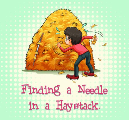 Illustration for Haystack with man, vector illustration simple design - Royalty Free Image