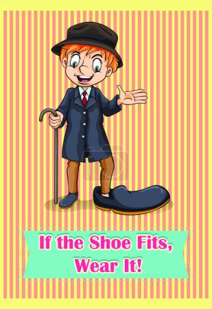 Illustration for If the shoe fit, wear it, vector illustration simple design - Royalty Free Image