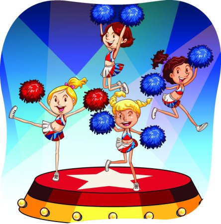 Illustration for Cheerleader girls, vector illustration simple design - Royalty Free Image