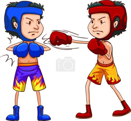 Illustration for Men Boxing, vector illustration simple design - Royalty Free Image