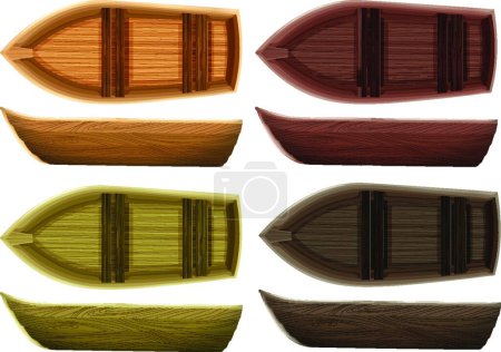 Illustration for Boats set, vector illustration simple design - Royalty Free Image