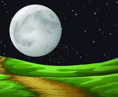 Illustration for Full Moon, vector illustration simple design - Royalty Free Image
