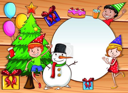 Illustration for Christmas frame, vector illustration simple design - Royalty Free Image