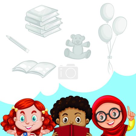 Illustration for "Children and other objects" - Royalty Free Image